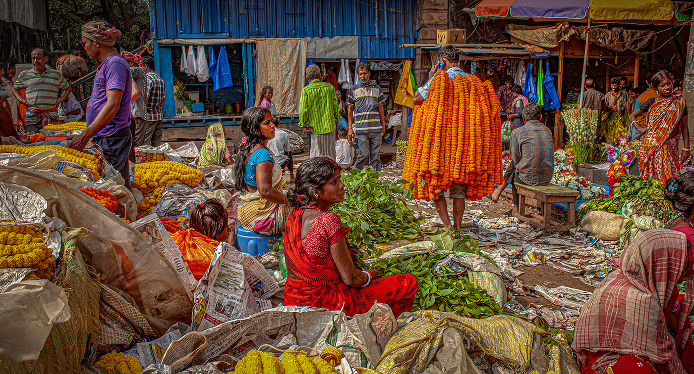 Flower market, Calcutta (Kolkata), India by Richard Murrin